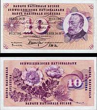 *10 Frankov Švajčiarsko 1955-77, P45 UNC - Kliknutím na obrázok zatvorte -